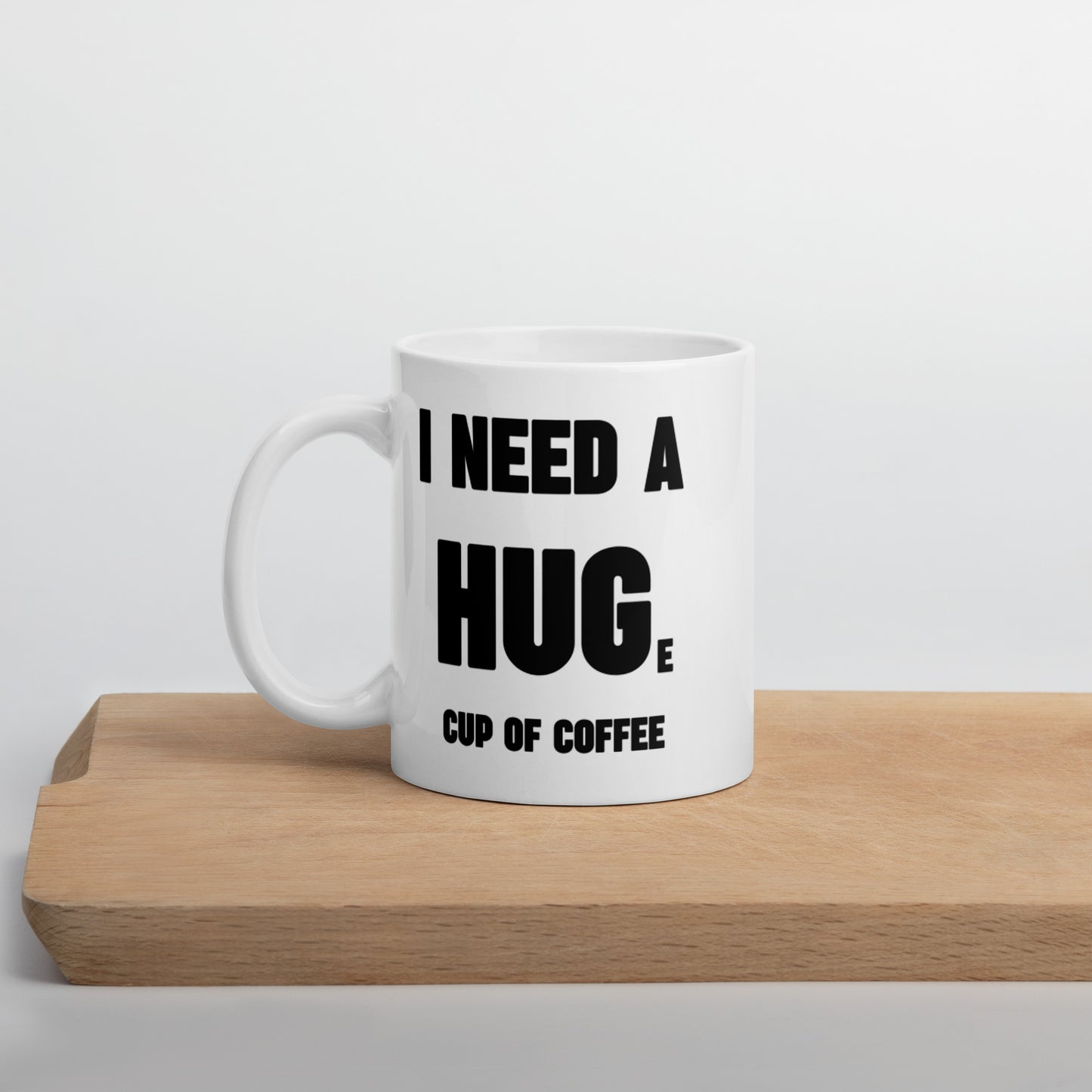 "HUGe Coffee" White glossy mug